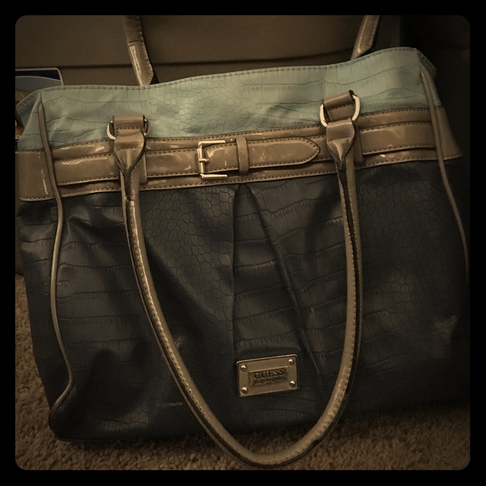 Guess two shades of blue handbag